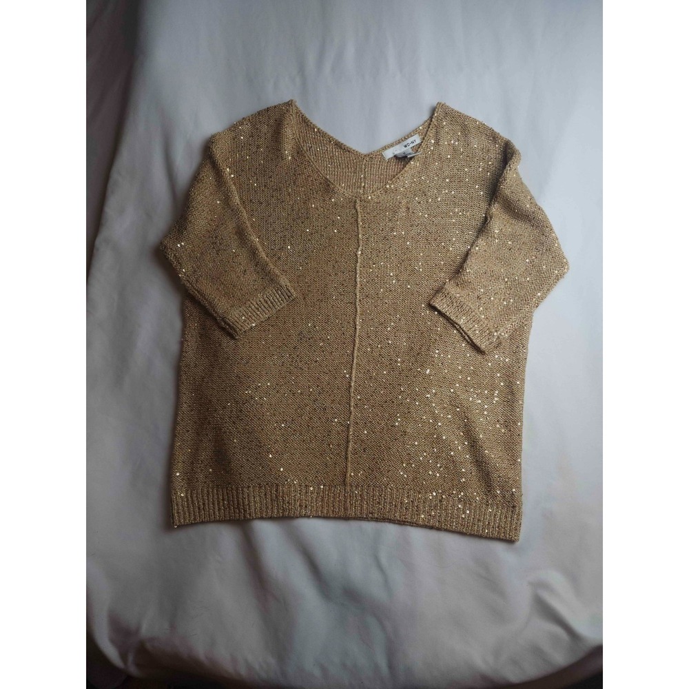 WD.NY Top Womens M Gold Metallic Sparkle Designer Boho Party Night Out Festival